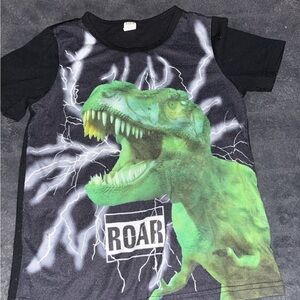 SHEIN Roaring Dinosaur Tee - Black and Green